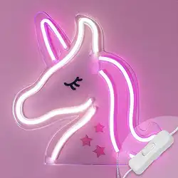Une image de 🦄💡 La lampe néon LED Licorne : le choix parfait pour une salle de jeux !