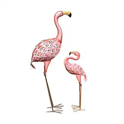 Une image de Une pièce unique pour votre jardin : la sculpture de flamant rose en résine 💐😍🦩