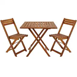 Une image de 🌿🏡🪑🌞 Avez-vous déjà pensé à décorer votre balcon ou votre terrasse avec un ensemble de jardin en bois d'acacia ?