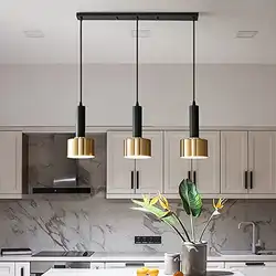 Une image de 🌟 Nouvelle idée déco : Suspension E27 Lustre 3 Lumières Or Noir 🌟