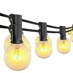 Une image de 💡🌟🌞 La Guirlande Guinguette Extérieur, G40 Vintage Edison Ampoules 10m 30 Douilles Suspendues : l'accessoire indispensable pour donner une touche d'ambiance rétro et chaleureuse à votre espace extérieur !